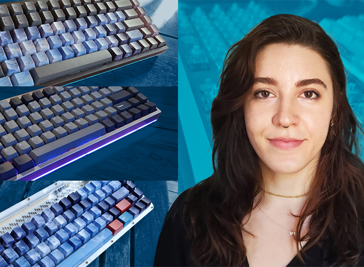 Image of CSUDH Student Carrasco and Custom Keyboards
